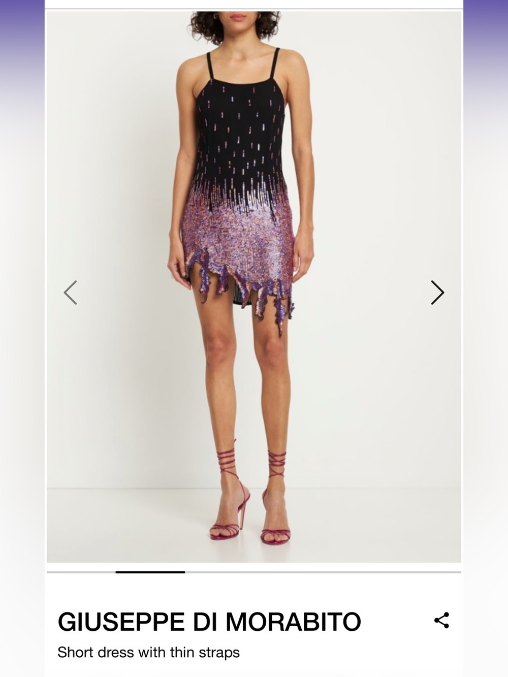 NWT GIUSEPPE DI MORABITO Embellished mini dress in Lilac pink Size IT 38